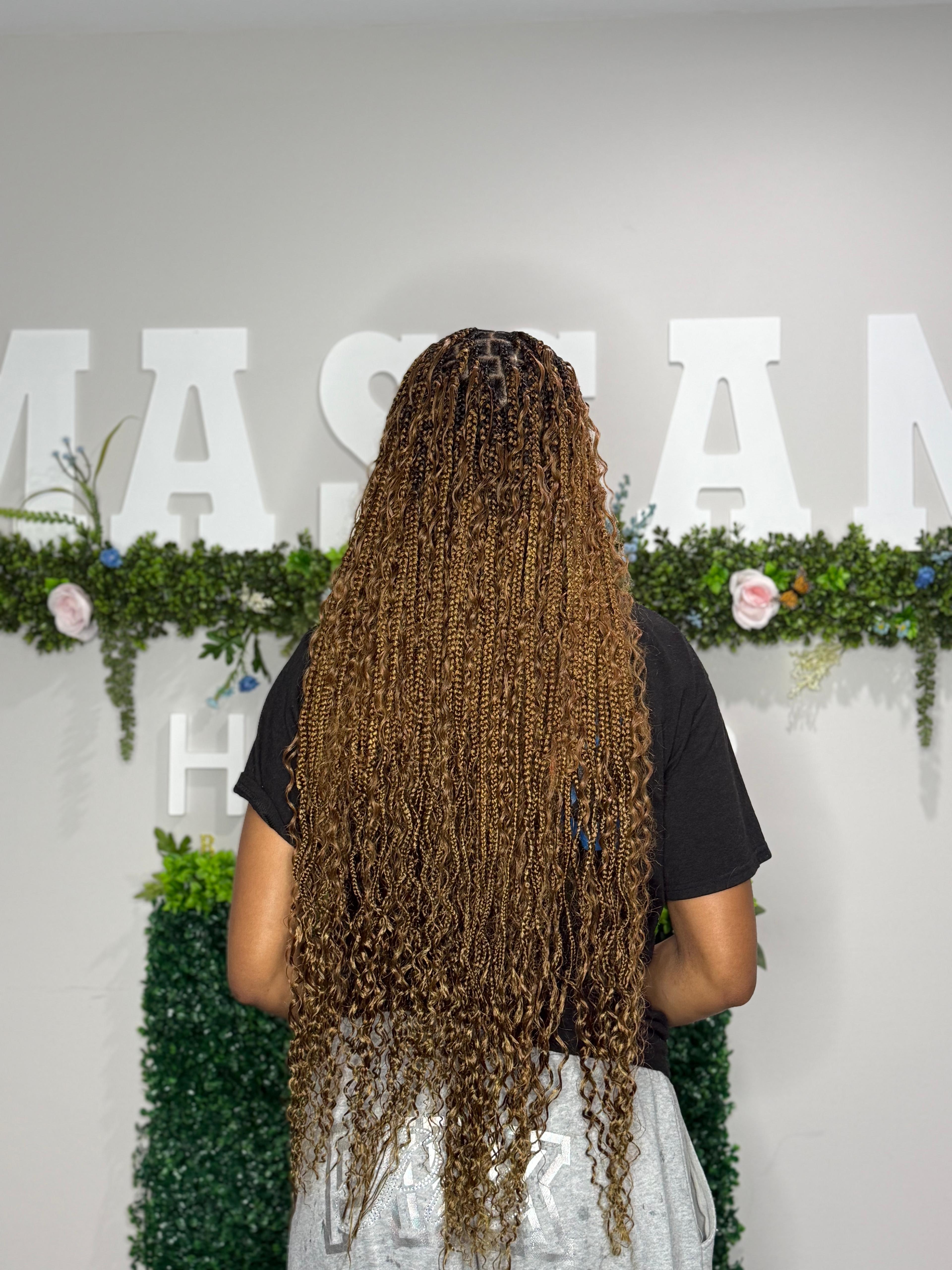 Long boho knotless braids